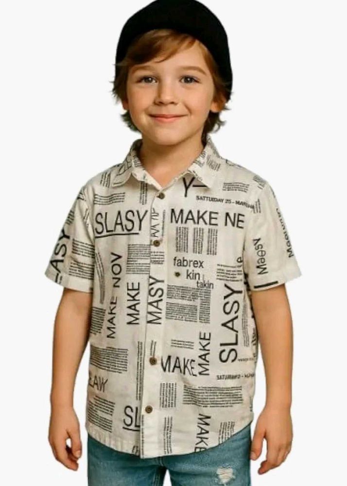 Boy&#39;s Trendy Graphic Print Shirt