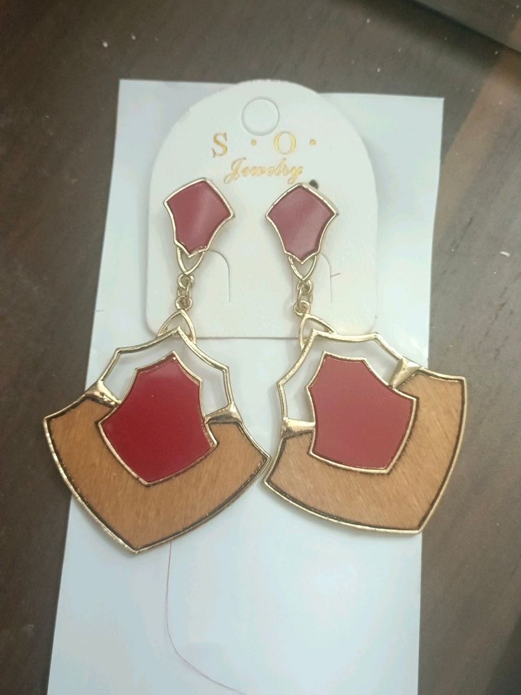 Red  Maroon Earring