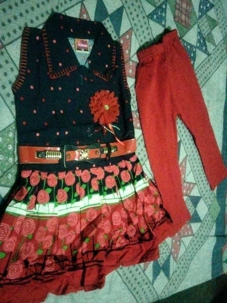 Girls&#39; Dress and Pants Set