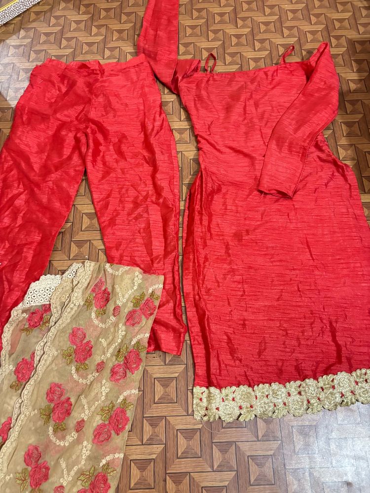 Red Pant Kameez Suit