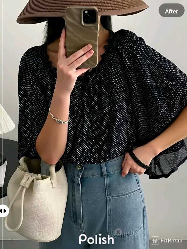 New With Tag Polka Dotted Korean Blouson