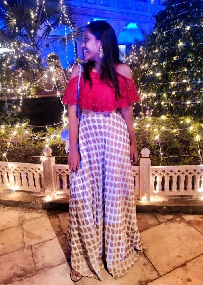 Red And White Indo Western