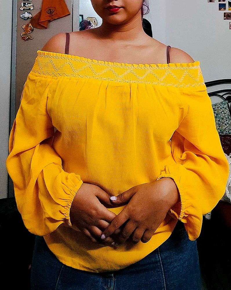 Yellow Off-Shoulder Top