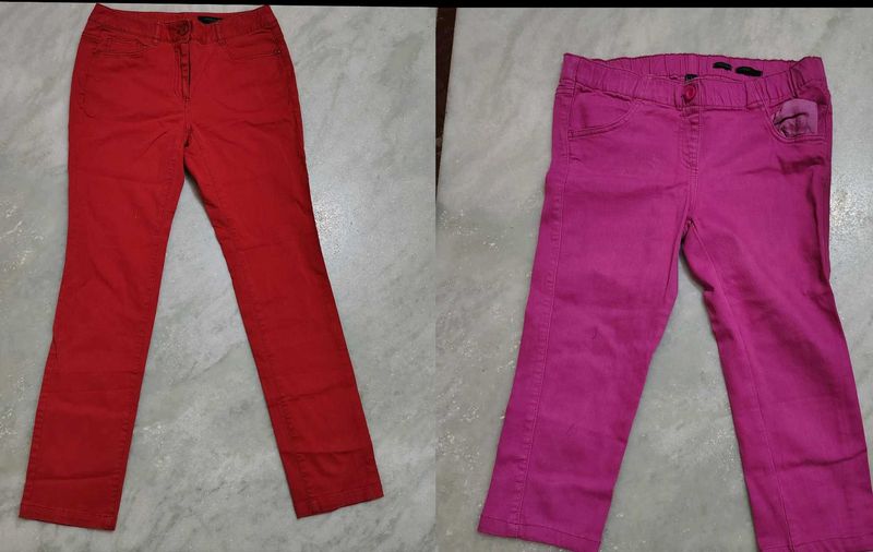 Red And Magenta Jeans Combo
