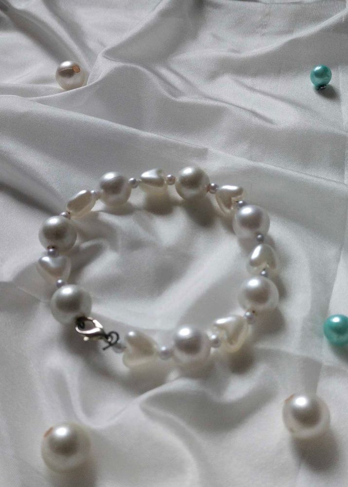 Handcrafted White Pearl Bracelet