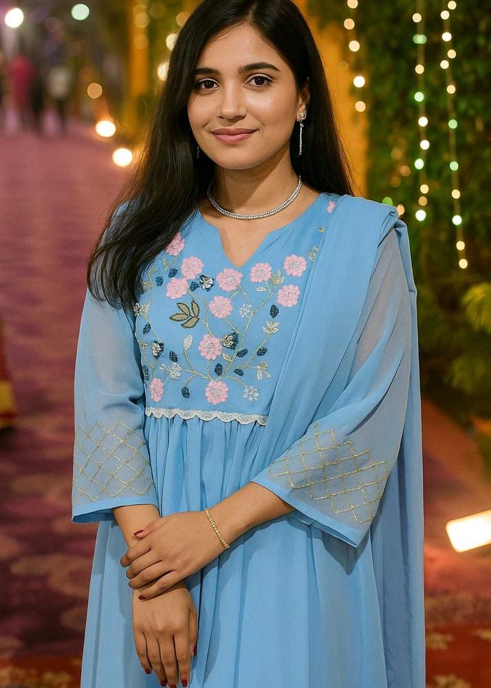 Stylish Blue Pant Suit