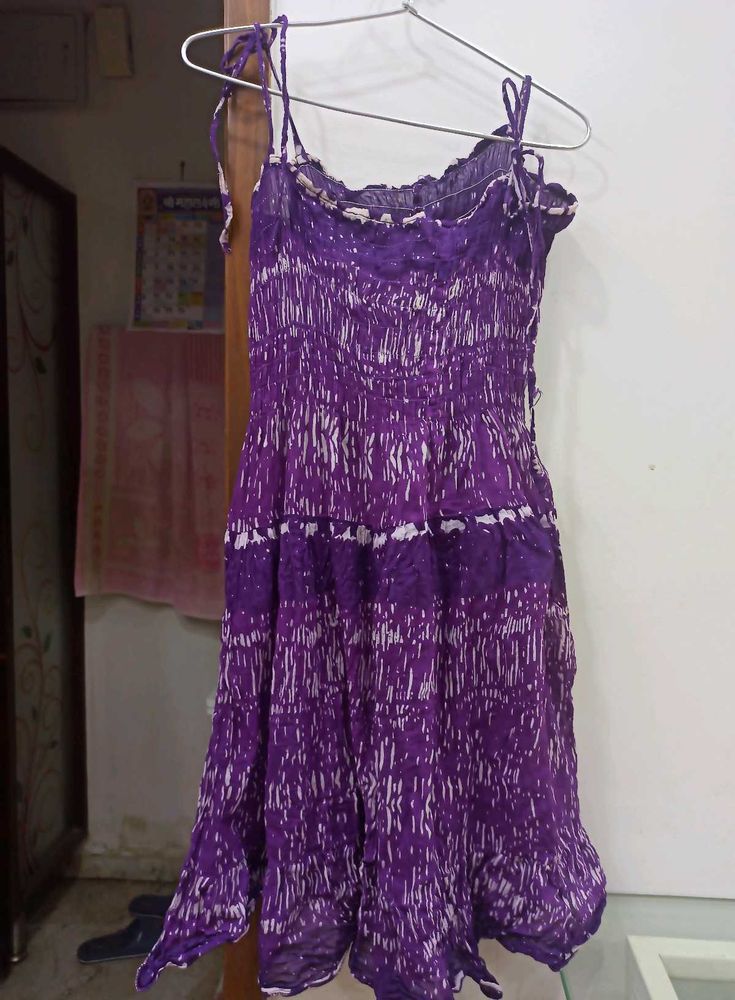 Purple Tie-Strap Sundress