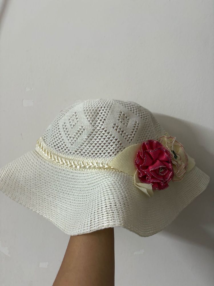 Floral White Hat