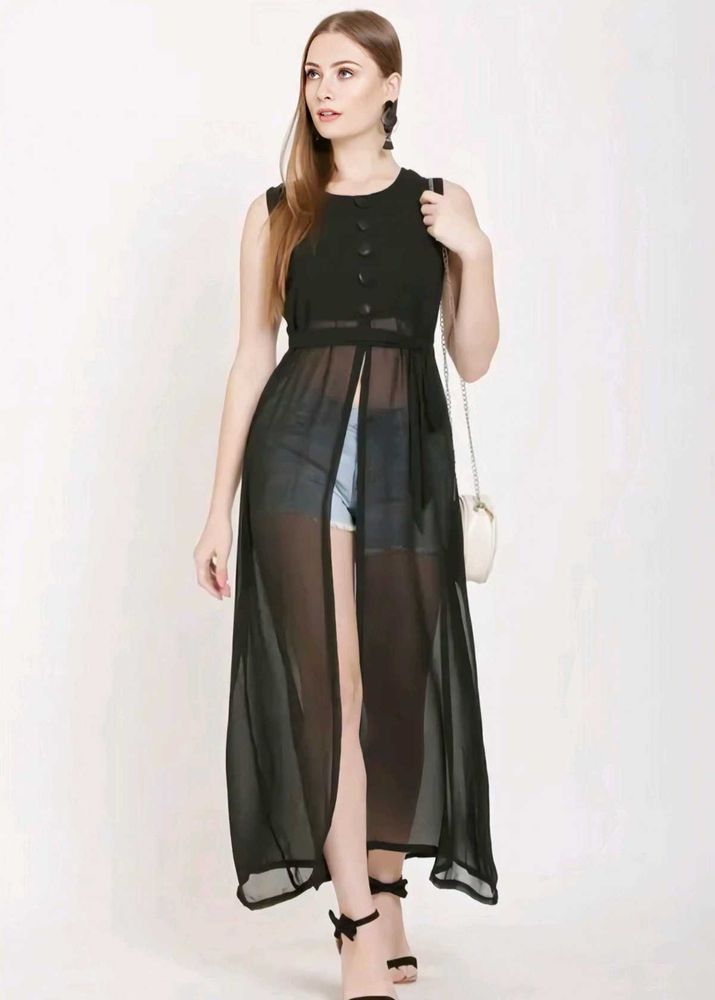 Chic Black Sheer Dress