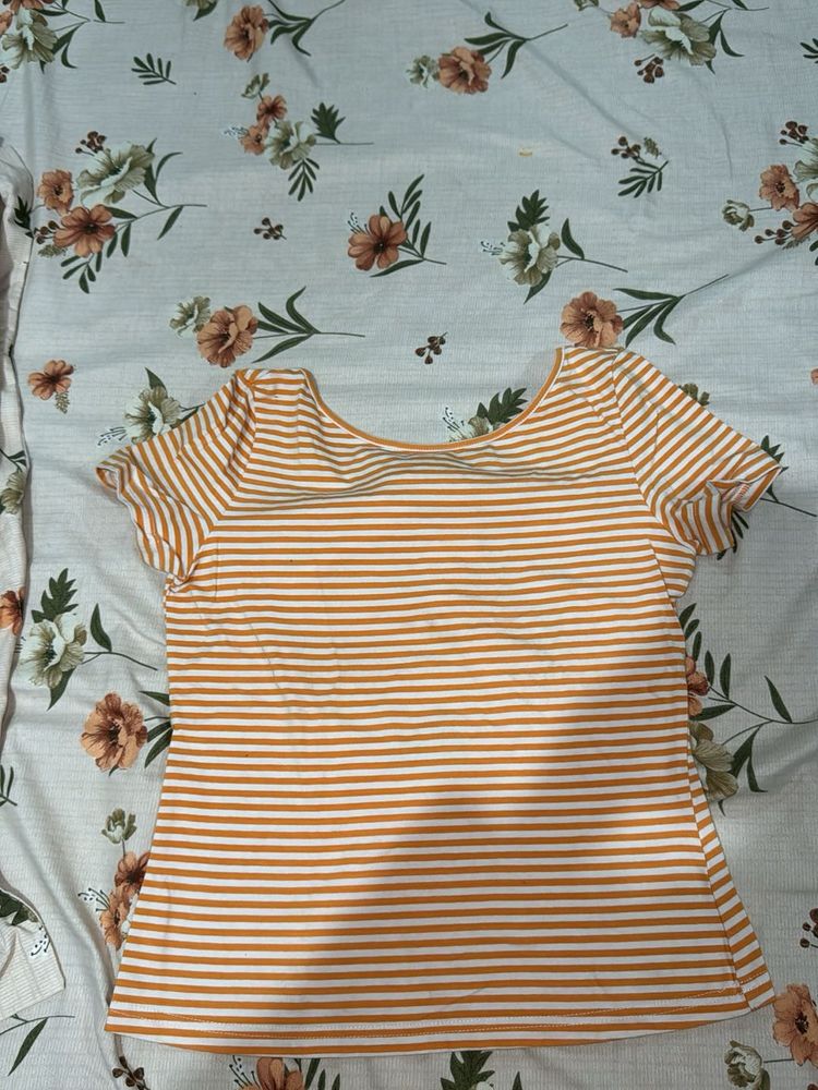 Striped Mustard Top