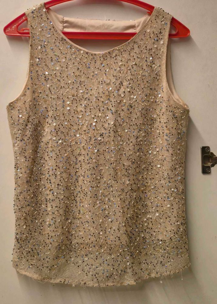 Sequin Embellished Sleeveless Top