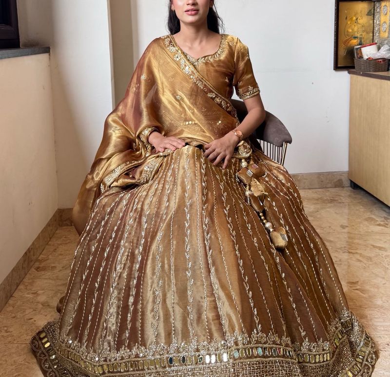 Sangeet Ready To Wear Lehenga Golden Shimmer
