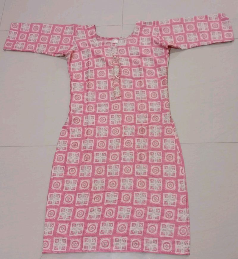 Pink cotton kurti