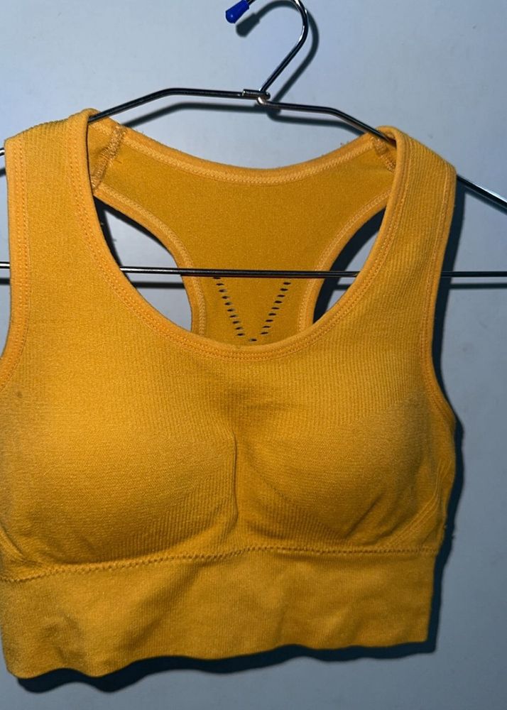 Yellow Sports Bra
