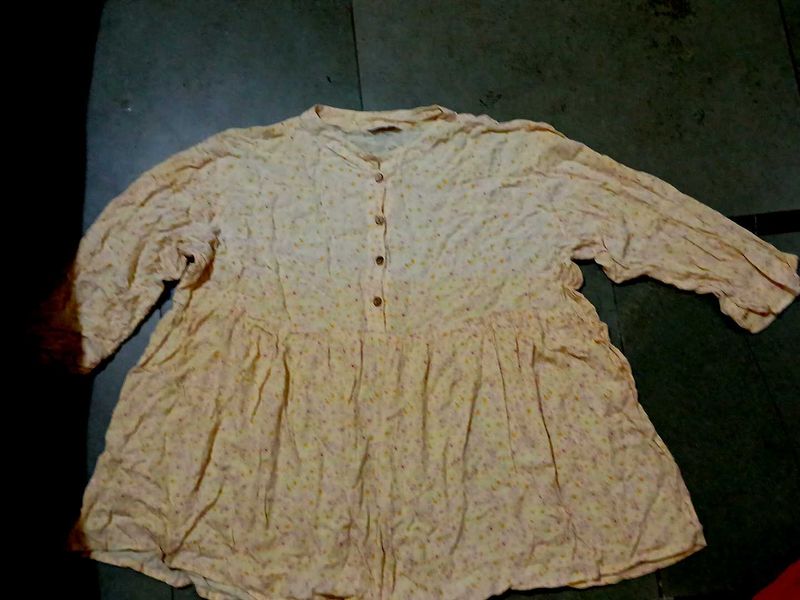 Yellow Short Loose Fitting Top