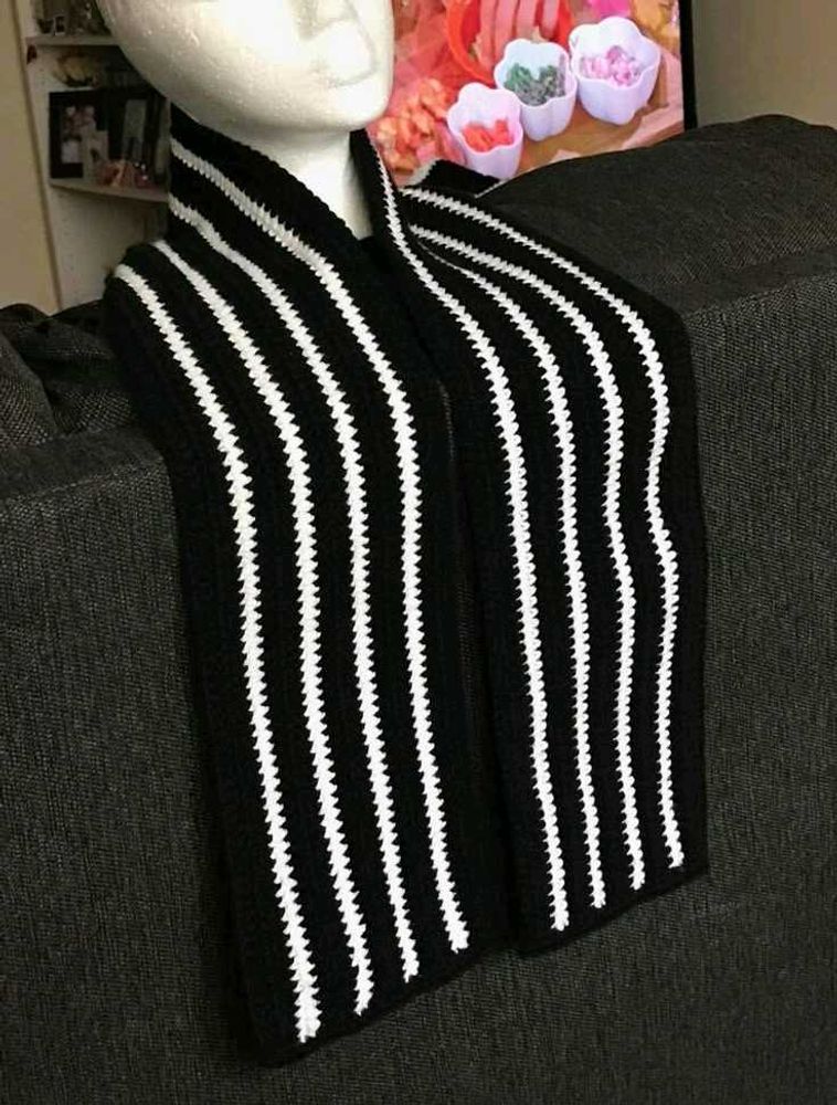 Striped Black &amp; White Scarf