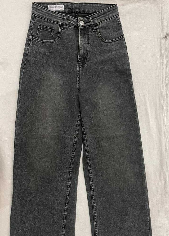 Charcoal Wide Leg Jeans