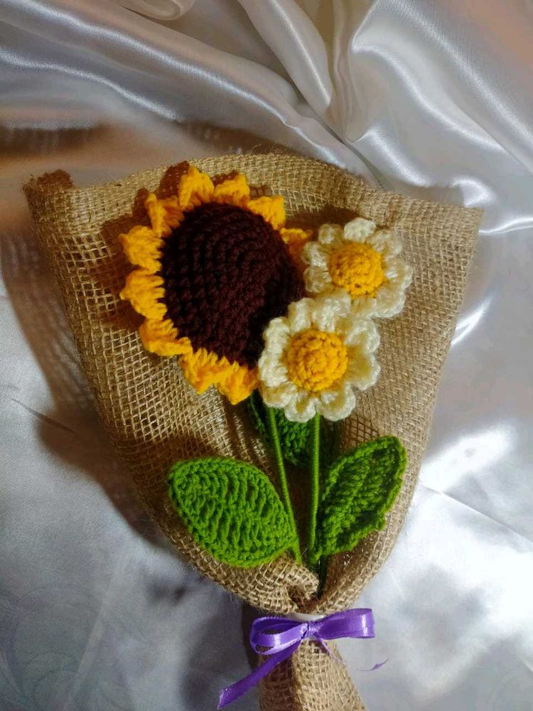 Handmade Sunflower And Daisy Flower Bouquet