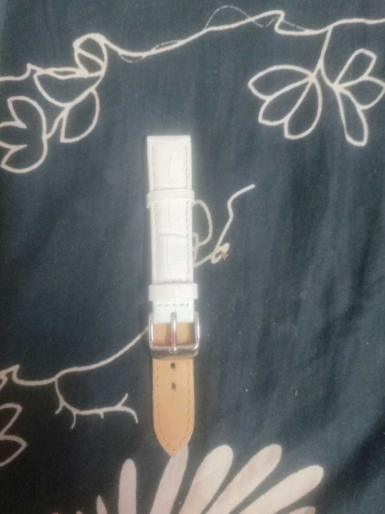 White Faux Leather Watch Strap