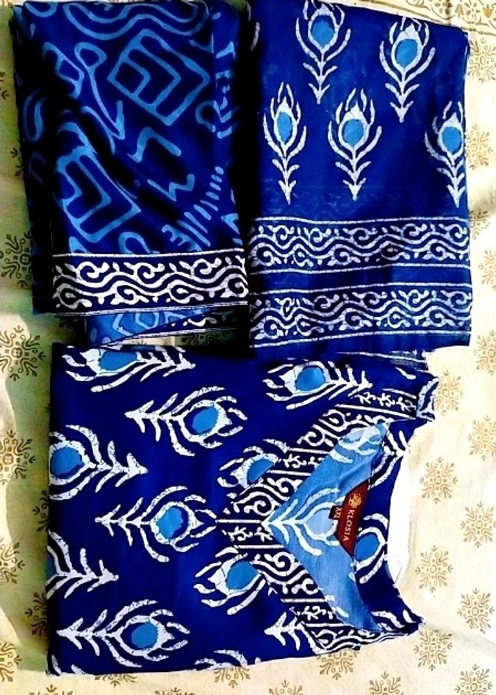 Navy Blue Kurti Pant Dupatta Set
