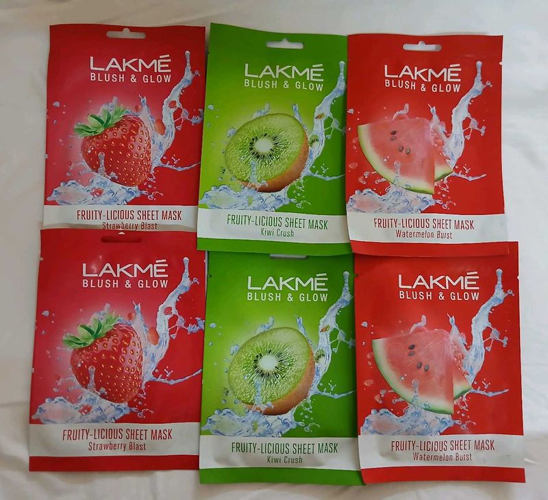 6 Lakme Blush &amp; Glow Sheet Mask Bundle