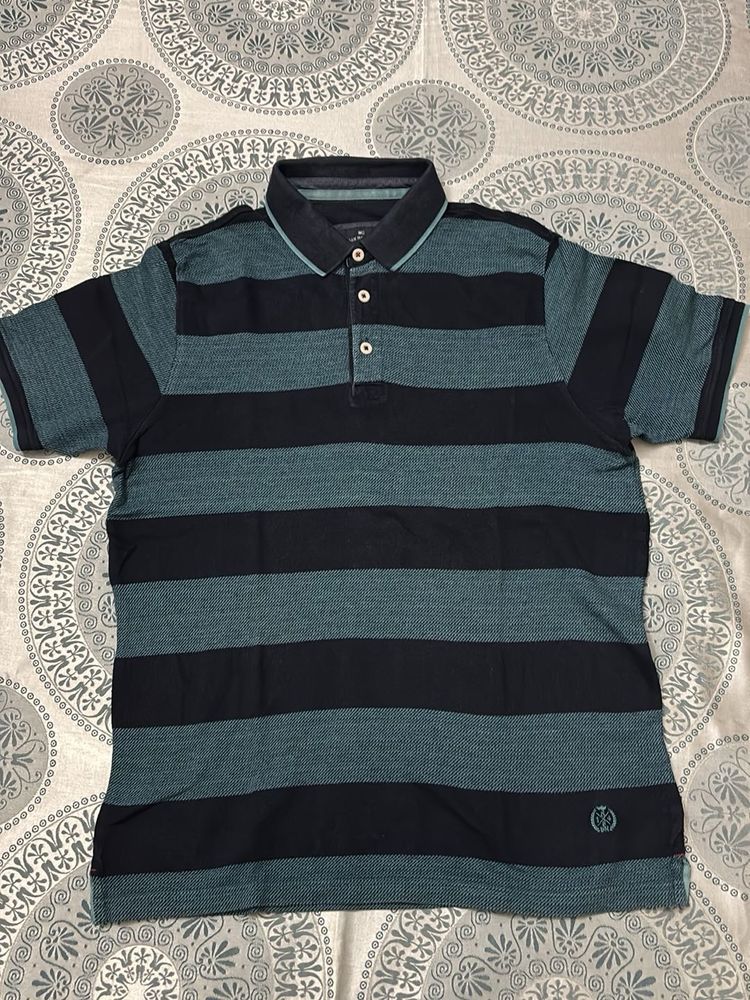 M&amp;S Men’s Striped Polo Shirt