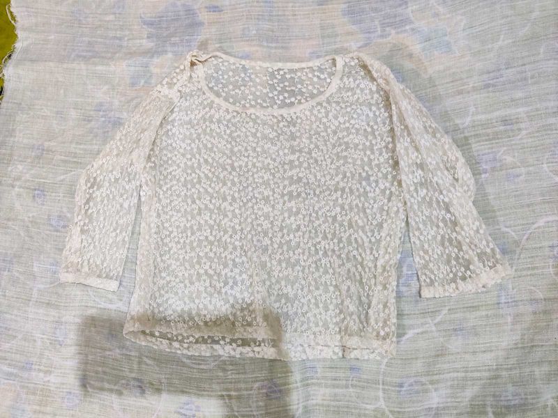 White Lace Top - Sheer &amp; Elegant