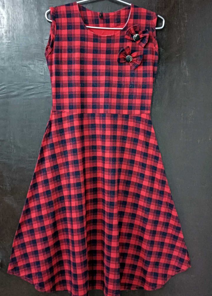 Red &amp; Black Checkered Dress