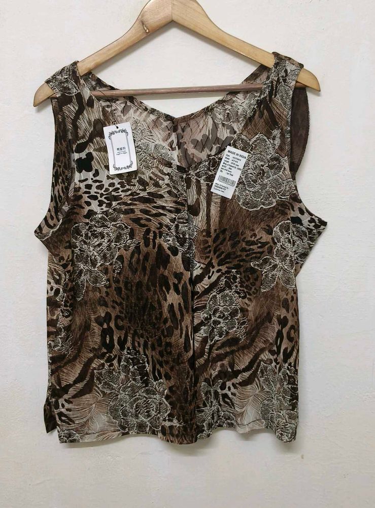 Trendy New Sheer Animal Print Tank