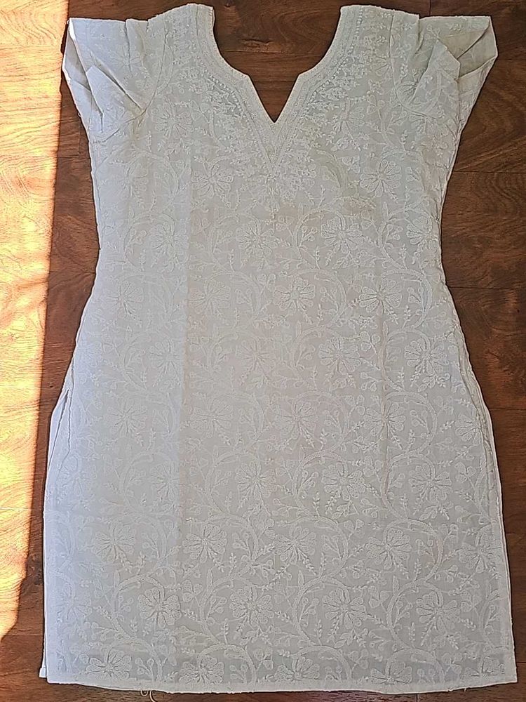 White Chikankari Punjabi Set