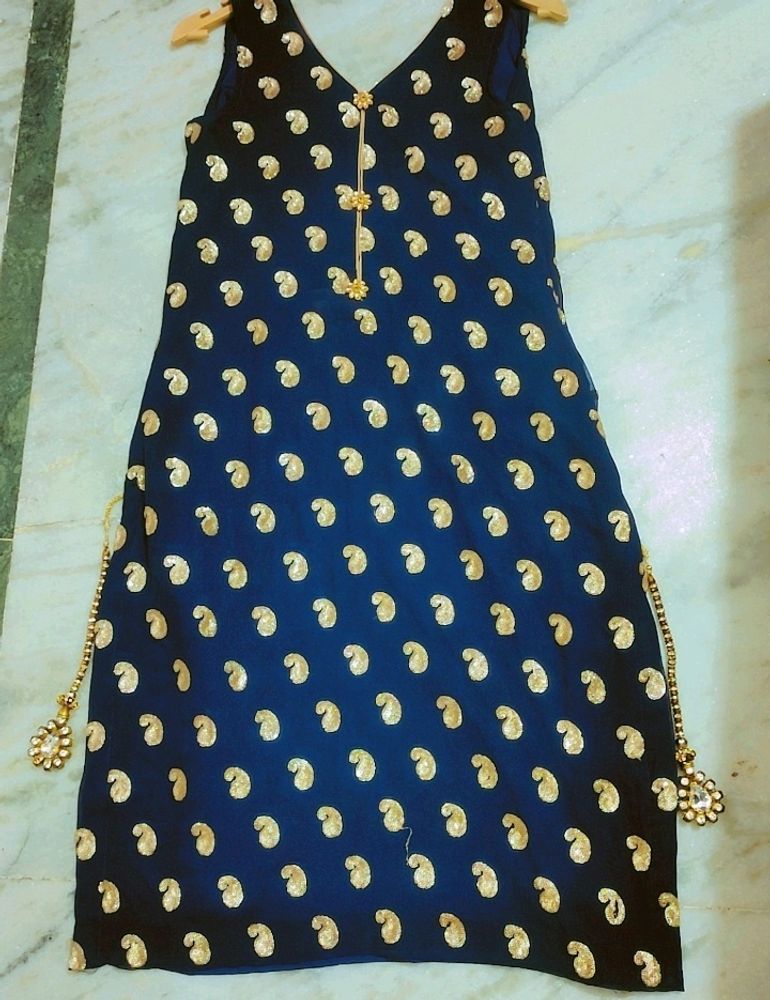 Navy Blue Plazo Suit Without Dupatta 32 Bust