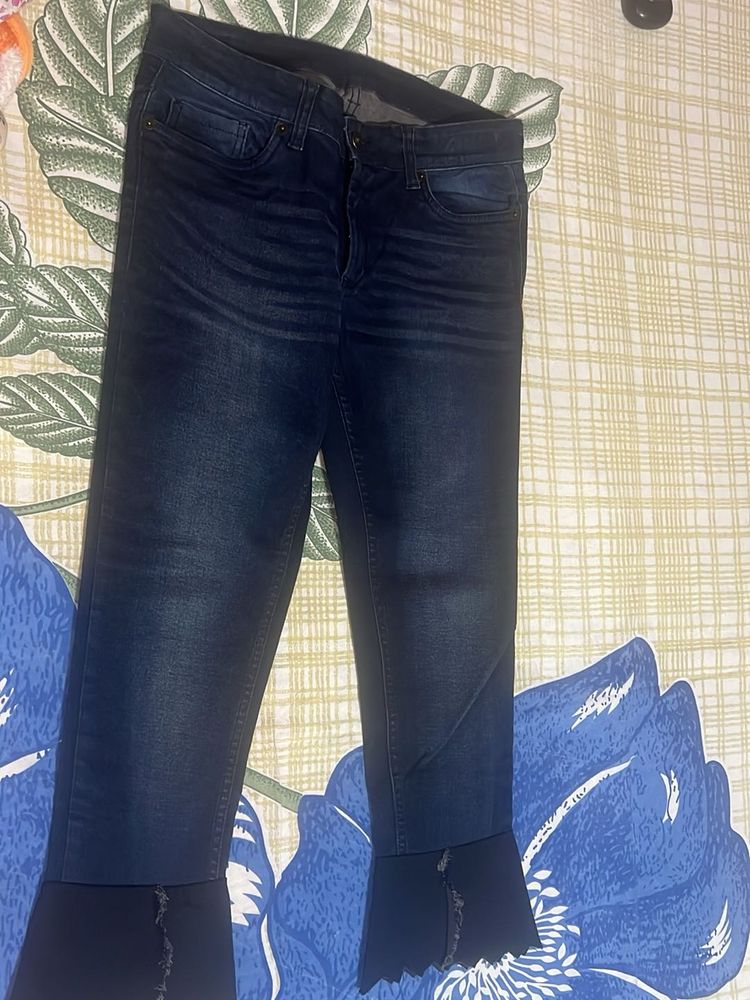Dark Wash Jeans with Flare Bottom