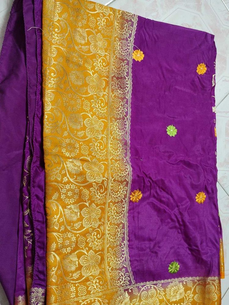 Purple &amp; Gold Saree