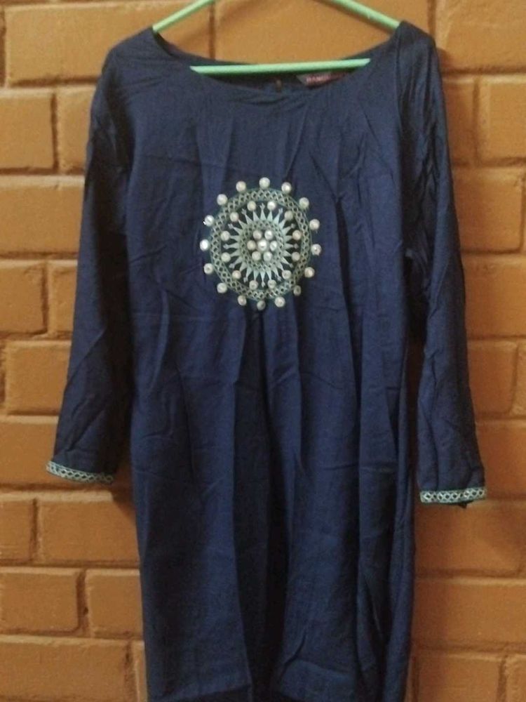 Elegant Navy Blue Kurti
