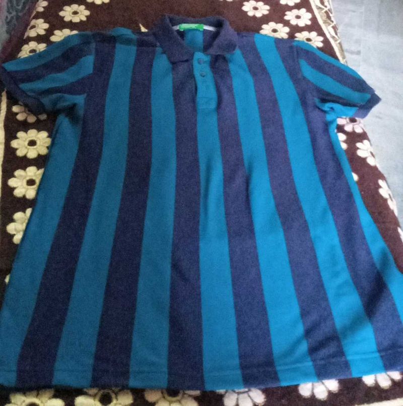Striped Benetton Polo Shirt