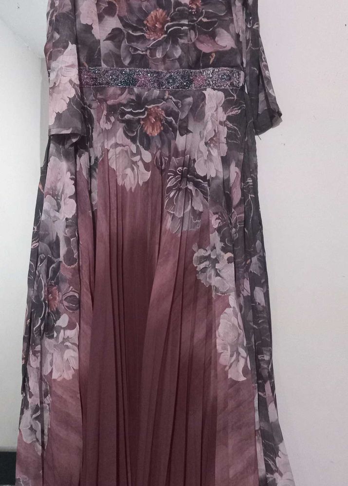 Mauve Floral Maxi Dress
