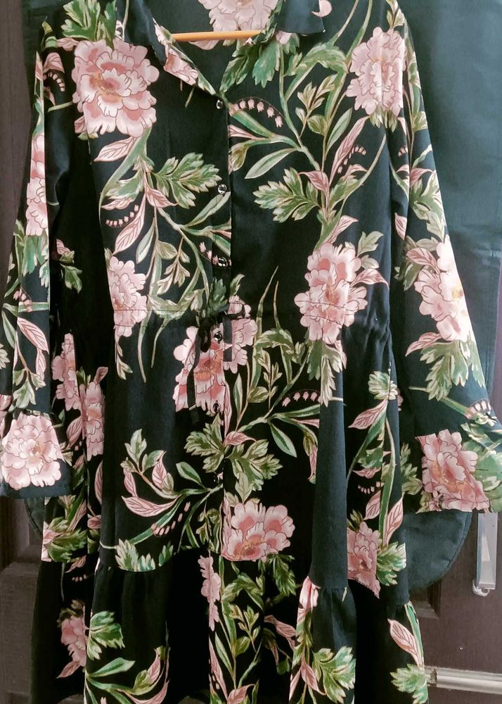 Floral Print Shirt Dress