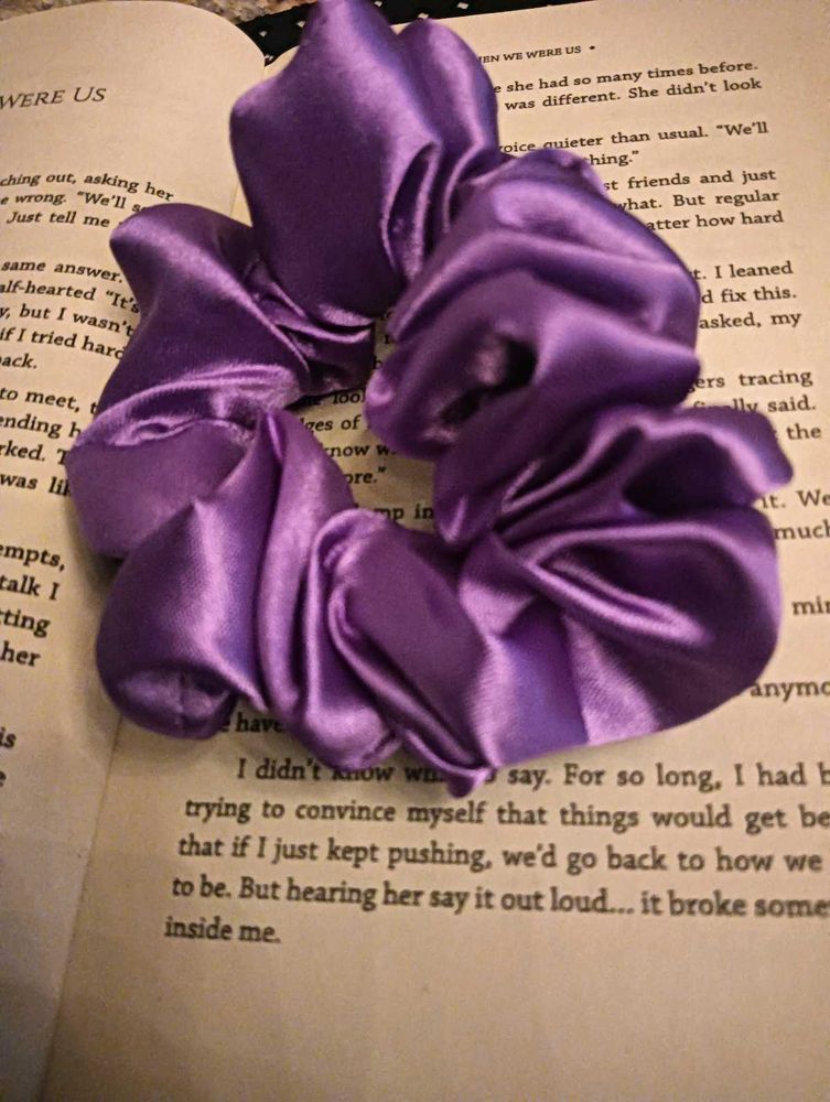 Purple Satin Scrunchie