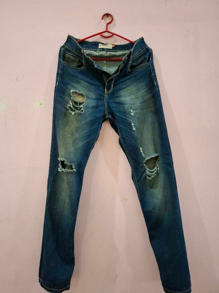 Ripped Denim Jeans Size 26