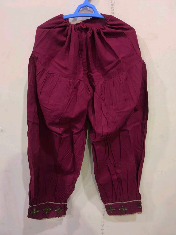 Maroon patiala with beads detailing