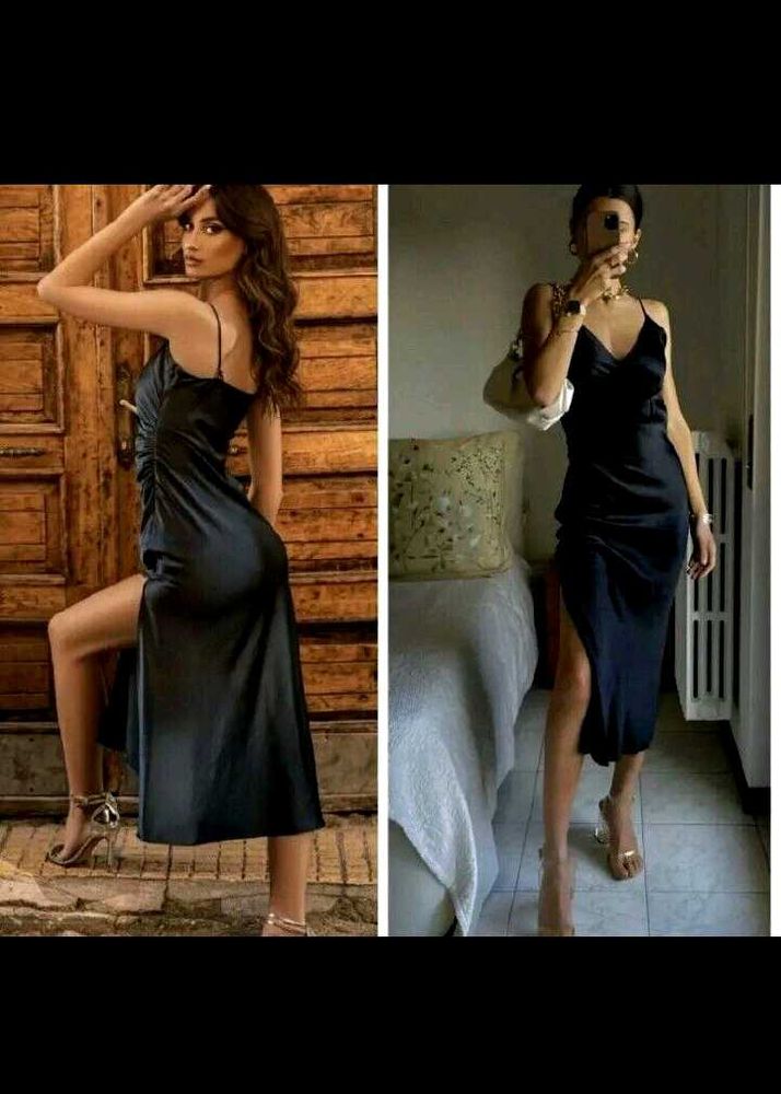 Zara Asymmetric Wrap Slit Midi