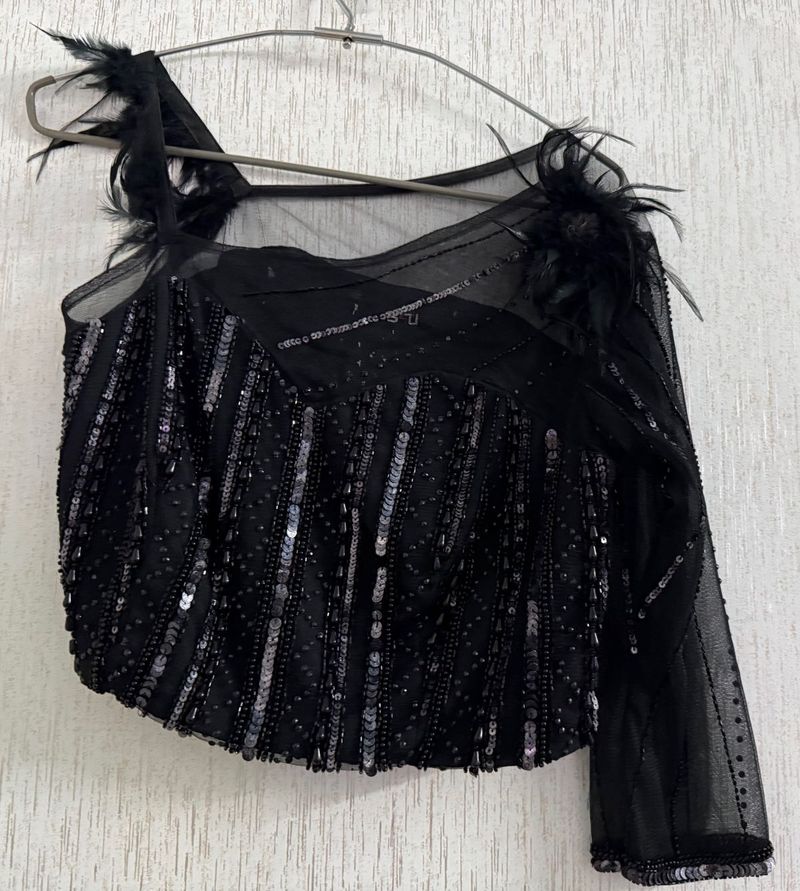 trending black lehenga with top