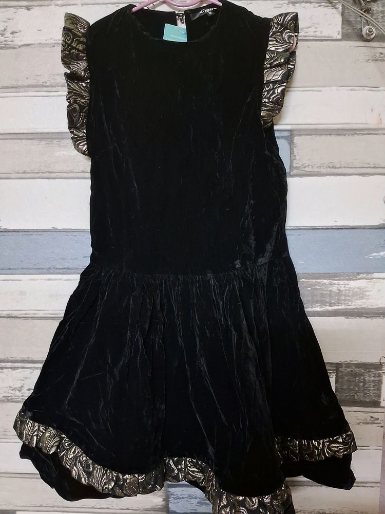 Beautiful Black Velvet Dress For Baby Girl