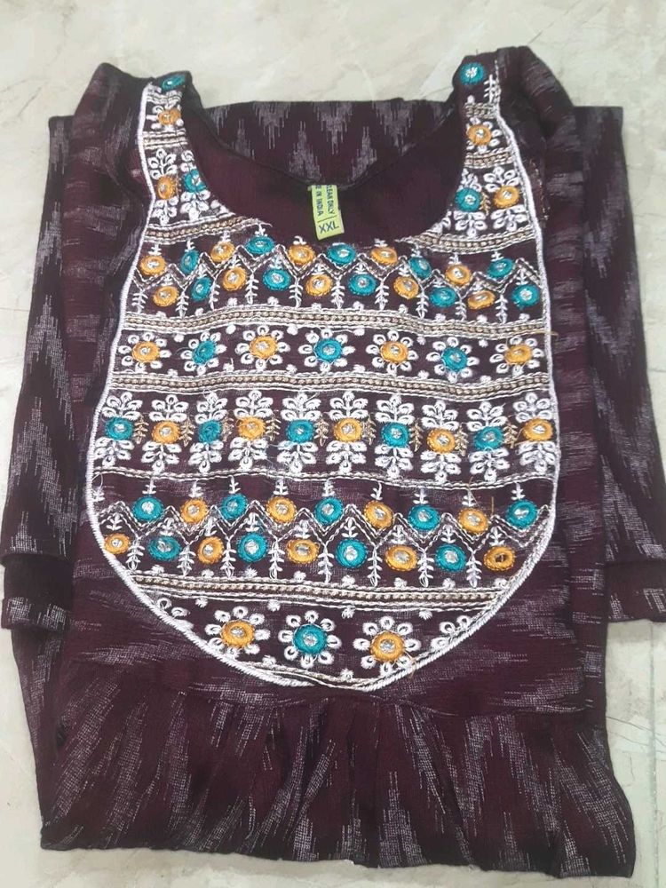 Long Kurta With 3/4 Sleeves,  Size XXL.
