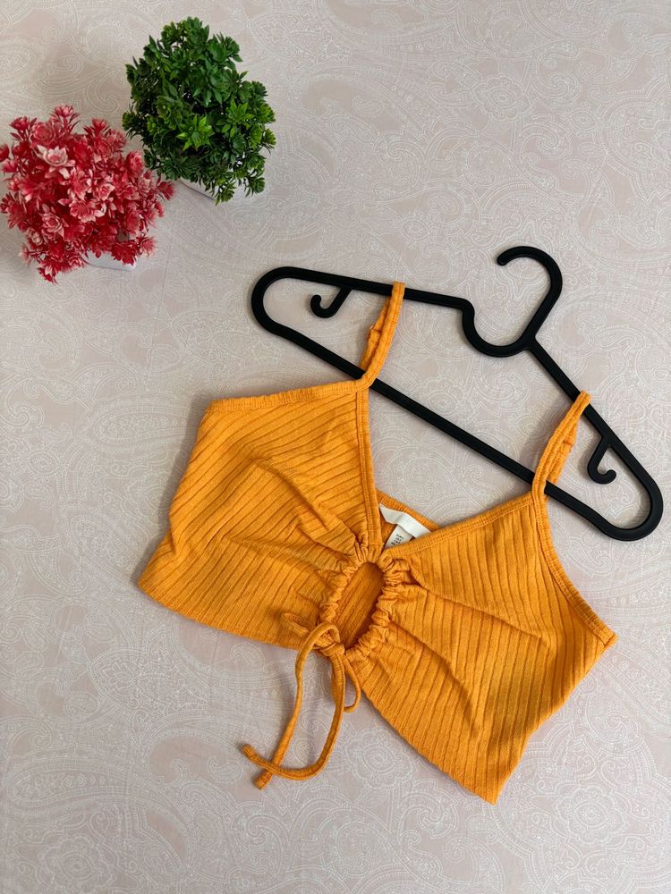 For Sale: H&amp;M Orange Cropped Tank Top (Size Small)