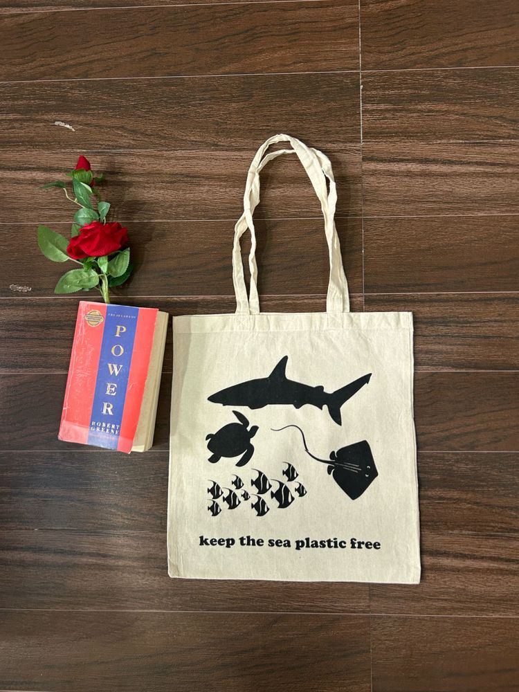 Canvas Tote Bag - Sea Life Design