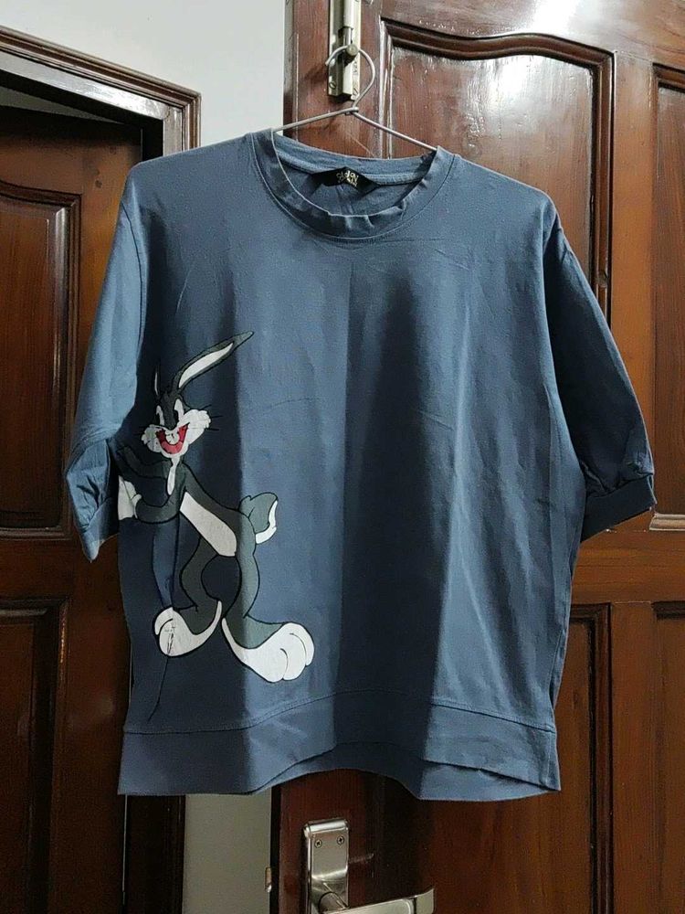 Cartoon Print Tee | Boxy Oversized