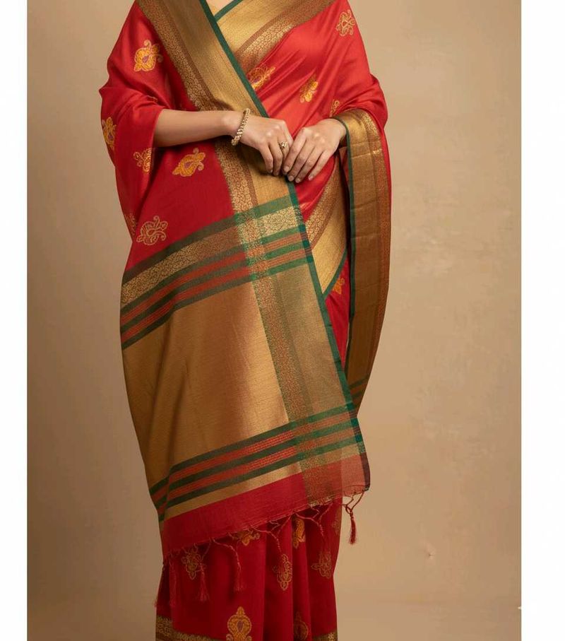 Elegant Red Banarasi Saree