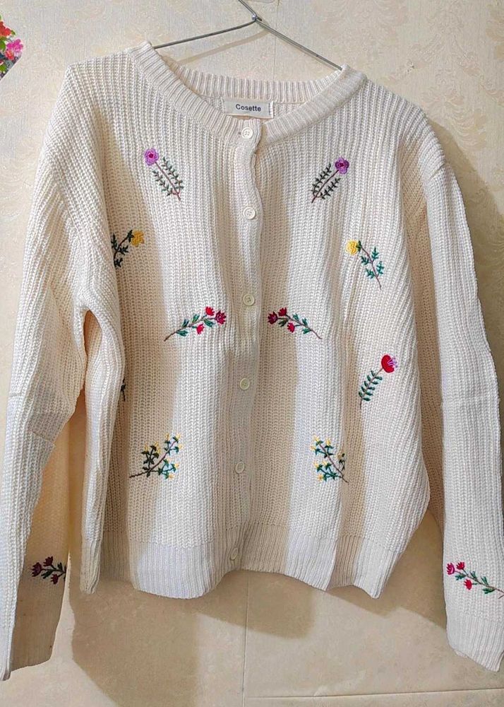 Floral Embroidered Cardigan