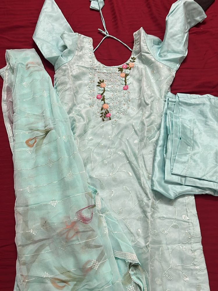 Partywear Kurta Set With Dupatta
